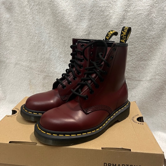 Dr. Martens Shoes - Dr. Martens Burgundy Lace Up Boots